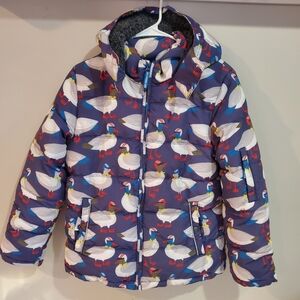 Mini Boden Boys Ducks Winter Navy Jacket Size 13/14